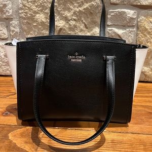 Kate Spade Patterson Drive Small Geraldine black and white leather handbag, new